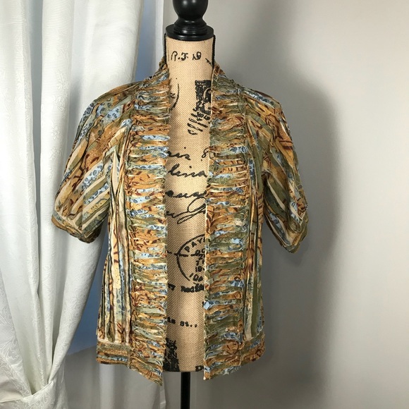 Chicos Blazer Hook & Loop Closures Multi Color - Picture 6 of 8